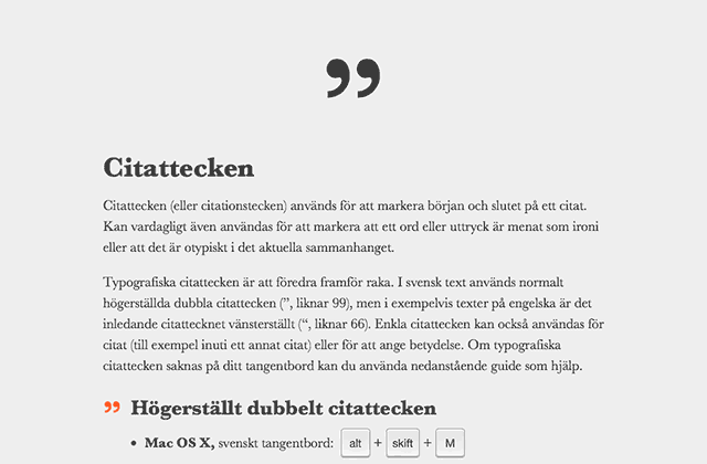 Screen shot of citattecken.se